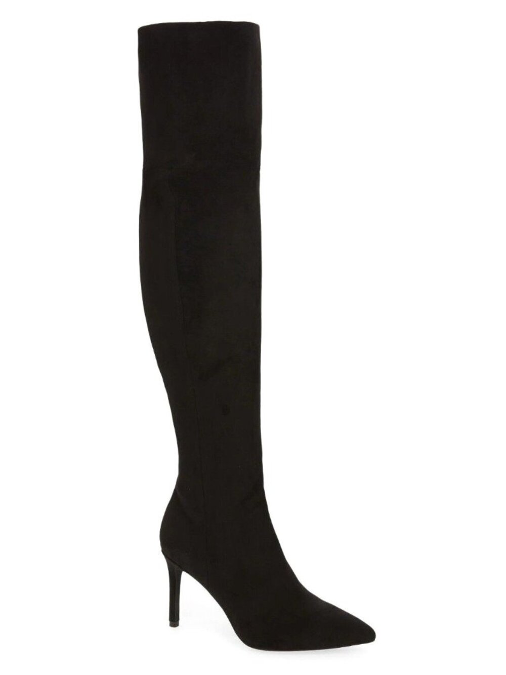 Jeffrey Campbell Pillar Womens Vegan Faux Suede Over the Knee Boots Black Size 7